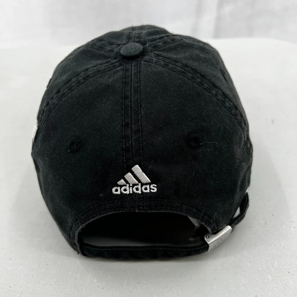 Adidas Charlotte Motor Speedway Men's Hat Black White 3‎ Stripe Baseball Cap